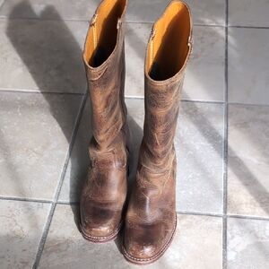 Frye Tan Leather Western Boots